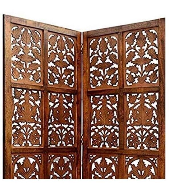 REGAL ARTWARES Wooden partition for Pooja Room/separators for Living Room/Wall partition/Room partition/Wooden partition for Living Room/Divider for Kitchen, Hall. (5 Panels (with Stands)) - Image 3