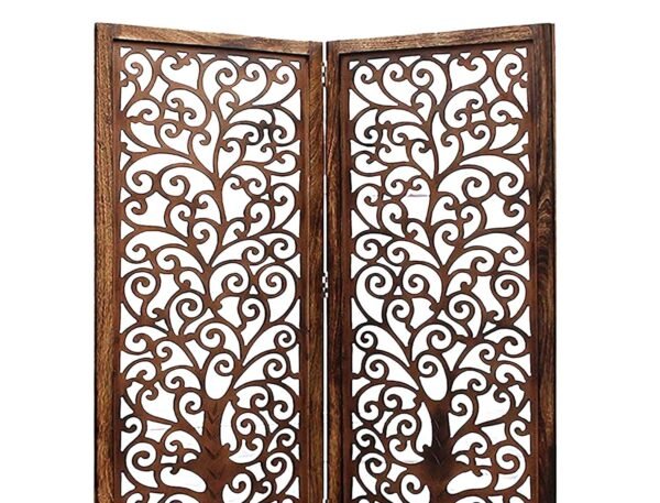 REGAL ARTWARES Wooden Partition for Living Room, Privacy Divider, Wooden Room Separator, Divider for Office, Partition for Puja Room, Brown - Image 4