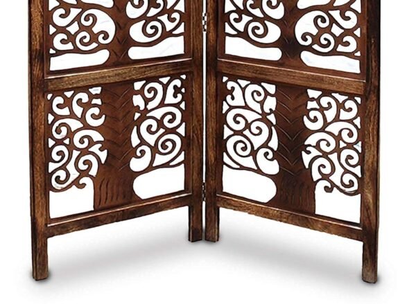 REGAL ARTWARES Wooden Partition for Living Room, Privacy Divider, Wooden Room Separator, Divider for Office, Partition for Puja Room, Brown - Image 3