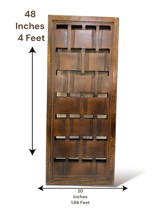 REGAL ARTWARES Mango Wood & MDF Room Divider Small Partition Divider Separator 4 Feet Height (3 Panel) - Image 3