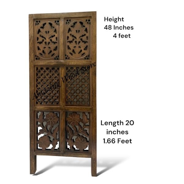 Regal ARTWARES Wooden Partition for Living Rooms 4 Feet Wood Partition Wall Divider, Wooden Screen Separator 2 Wall Panels for Living Room/Bedroom/Office/Restaurant/Kitchen (Brown) - Image 4