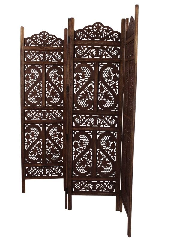 REGAL ARTWARES Wooden Room Partition for Living Rooms, Wood Screen Separator and Wooden Room Wall Dividers Wall Panels with Stands for Living Room/Bedroom/Office/Restaurant (4 Panel) - Image 2