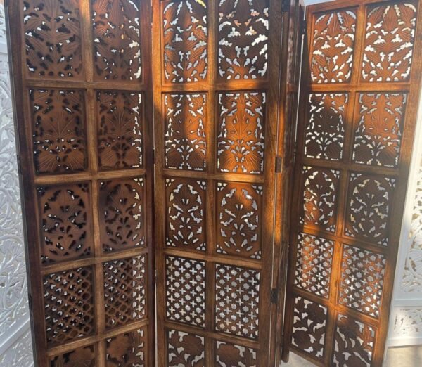 Regal ARTWARES Wooden Room Partition, Wood Screen Separator and Room Wall Dividers 4 Wall Panels with Stands for Living Room/Bedroom/Office/Restaurant - Image 3