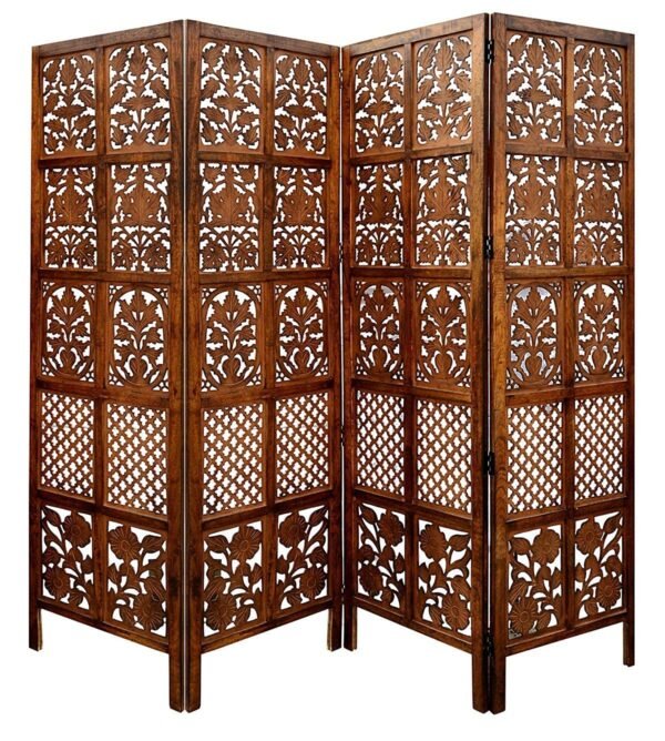 Regal ARTWARES Wooden Room Partition, Wood Screen Separator and Room Wall Dividers 4 Wall Panels with Stands for Living Room/Bedroom/Office/Restaurant