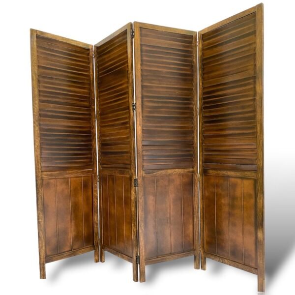 REGAL ARTWARES Wooden Room Divider/Wooden Partition/Wooden/Separator for Living Room/Office Wooden Partition/Wooden Room Divider/Wooden Screen/Wooden Separator Door Patti Design 4 Panel - Image 4