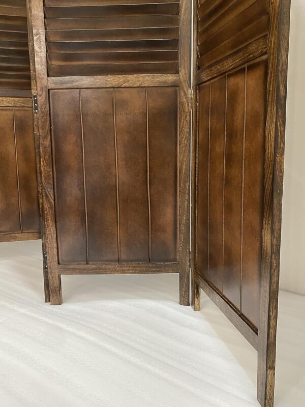 REGAL ARTWARES Wooden Room Divider/Wooden Partition/Wooden/Separator for Living Room/Office Wooden Partition/Wooden Room Divider/Wooden Screen/Wooden Separator Door Patti Design 4 Panel - Image 2